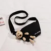 Waist Bags Cute Bear Women's Bag High Quality Canvas Belt Designer Crossbody Chest Female Solid Fanny Pack Banana Hip Purse