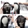 Frange cheveux humains sans clips avec dentelle 3D coupe émoussée naturelle Overhead s Remy noir jamais beauté 230214