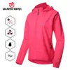 Cycling Shirts Tops QUESHARK Women Windproof Waterproof Reflective Cycling Jacket MTB Bicycle Long Sleeve Windbreaker Sleeveless Vest Bike Coat 230213