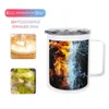 Tasses à sublimation de 12 oz Tasse de camping droite vierge sans couture avec poignées Tasse à café en acier inoxydable Tasse de voyage isolée sous vide à double paroi