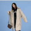 Trenchs de femmes manteaux surdimensionnés à capuche longue hiver Parkas femmes mode manteau lâche vers le bas veste rembourrée en coton femme pardessus chaud C424