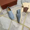 Italie Designer Loropiana Chaussures Haut de gamme pur original nouveau mouton daim visage uni avec mocassins plats et mocassinsP0UC