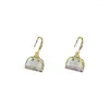 Dangle Earrings Opal Bag Pendant Small Fashion Temperament Simple Ear Hook Female Trendy Jewelry