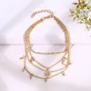 Anklets Vienkim Bohemian Crystal for Women Boho Bead Moon Star Anklet Multilayer Foot Bransoletka na nogi biżuteria plażowa