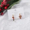 Stud -oorbellen creatieve kerst voor vrouwen sneeuwvlok Kerstman Tree Sneeuwman Asymmetrie Earring Jaar sieraden