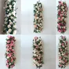 Estrada de decoração de cenário artificial de Flower Row da Flor Artificial Citada Citada Citada Arco Floral Decoração Props Para Partimento
