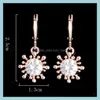 Earrings Necklace Wedding Jewelry Sets Cubic Zircon Sunflower Earring Beautifly Set For Brides Bridesmaid Bridal Drop Delivery Dh9Py