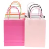 Gift Wrap Festive Bag With Handle Wedding Kraft Paper Bithday Party Christmas Supplies Event Packing Packaging Bags