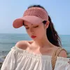 Sombreros de ala ancha 2023 nuevas mujeres ahuecan hacia fuera el sombrero del cubo de la cúpula de punto de ala ancha gorras de playa plegables sombrero de sol de verano gorra de béisbol al aire libre R230214