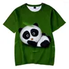 Heren t shirts zomer buitenlandse handelsproduct schattige panda serie 3D digitale printen korte mouwen t-shirt losse volwassen jongen kind kort