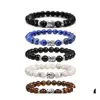 Beaded Strands Buddha Beaded Bracelet Classic Natural Stone Couple Bracelets For Men Women Fashion Jewelry Drop Delivery Dhfkn