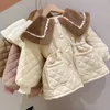 Jackets Girls Winter Long Coats Big Fur Collar Cotton Padded Velvet Thick Warm Overcoats Kids Children Birthday Princess Coat Clothes 230211