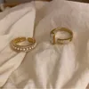 Wedding Rings Luxe gouden kleur Pearl zirkon voor vrouw koper vintage sexy open ring party joint mode elegante sieraden geschenken