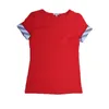 23SS 브랜드 새로운 여성 T 셔츠 슬림면 100% 여성 티셔츠 짧은 슬리트 슬리트 슬리트-얇은 흰색 순수 탑 여성 T 셔츠 검은 흰색 분홍색 13 색