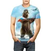 T-shirts pour hommes Russie ours 3D impression T-shirt drapeau russe hommes surdimensionné ample grande taille à manches courtes