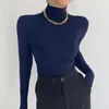 Womens Blouse Shirts High Neck Designer Turtleneck Shirt Woman Slim Blouses Tees S-3XL