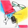 Jewelry Pouches Bags Colorf Sunglasses Pouch Dust Waterproof Sunglass Bag Portable Dstring Eyeglasses Cases Cellphone Watches Carry Dhhce