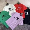 2023 New Family Printed Letter T-shirt Women's Round Neck Short Loose Couple Suit Men's Half Sleeve