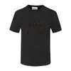 DesignerMen's Tee Shirts 흑백 고급 유럽 및 미국 브랜드 100% 면 통기성 주름 방지 필링 방지 캐주얼 스트리트 크루넥 반소매