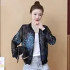 Vrouwen Jassen Zomer Zwarte Pailletten Dunne Baseball Jas Vrouwen Casual Zakken Transparante Bomber Tops Ademend Zonnebrandcrème Vest Slanke Co