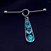 Brincos de garanhão 1pcs aço inoxidável 14g de longa redonda de barbell industrial Tragus Cartilagem Dangle jóias de piercing de orelha