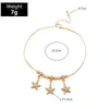 Anklets Ocean Anklet Gold Color Star-Fish Zink Alloy Metal Foot Beach Women Fashion Barefoot Keten Sieraden 1 stuk