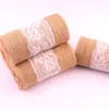 SASHES 5PCS Natural Jute Burlap Ribbon Chair 275m Lace Tie Bow for Rustic Wedding Divative DIY Party Party Supplie 230213