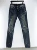 Designer Jean förstörde Herr Slim denim Straight Biker Skinny Jeans Casual Long Men Ripped Jeans Storlek 28-38 med hål