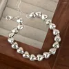 リンクブレスレットVentfille Silver Color Love Heart Bracetet for Women Girl Punkステレオスピックヴィンテージジュエリーバースデープレゼントドロップ