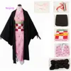 Costume thématique Anime Demon Slayer Kimetsu No Yaiba Zenitsu Giyu Tanjirou Kamado Nezuko Cosplay femmes enfants hommes Kimono uniforme Cosplay Costume 230214