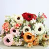 Kwiaty dekoracyjne 10head Symulacja Gerbera Flower Bukiet Wedding Dom Dekoracja Flores Sztuczna chryzantem