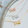 Catene Collana in argento sterling 925 con zirconi a forma di libellula lucida Catena a clavicola a forma di animale squisita Gioielli di moda di lusso leggeri da donna