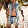 Tute da uomo Tuta Casual Summer Beach Camicia a maniche corte e pantaloncini Completo da vacanza Set da due pezzi hawaiano Abbigliamento maschile St