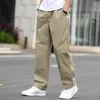 Men's Pants Mens Casual Cargo Cotton Trousers Loose Straight Elastic Work Brand Fit Joggers Male Super Size 3XL