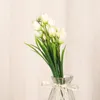 Dekorativa blommor tulpan konstgjorda hemmakontor trädgård dekor bord mittpieces blommor arrangemang faux plastbuskar grönska