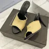 Zapatillas Sin Cordones para Mujer Tacones De Aguja Sandalias Trenzadas De Mezclilla De 10 Cm Zapatos De Vestir con Boca De Pez para Fiesta Zapato De Boda Clásico Negro Tamaño Grande con Bolsa para El Polvo Zapato De Playa