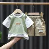 Vêtements Nouveaux Enfants Bébé Vêtements Ensemble MON Été Imprimer Ensembles Pcs À Manches Courtes TShirtShorts Enfant Garçon Vêtements De Plage Tenues