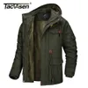 Vestes pour hommes TACVASEN coupe-vent hiver manteaux à capuche doublure polaire militaire tactique armée vêtements d'extérieur moto randonnée Parkas 230214