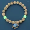 Charmarmband Lysande naturstenarmband för kvinnor Män lyser i Dark Jewelry Lotus Elephant Fluorescence 2023 Fashion