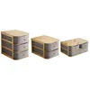 Depolama Kutuları Kutular Ahşap Kutu Kozmetik Organizatör Bambu Kumaş Masaüstü Tabut Makyaj Konteyneri Ev Organizatör