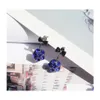 Stud Bow Earrings Simated Jewelry Brincos Bowknot Bijoux Imitation Crystal Earring Drop Delivery Dhqt6