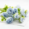 Fleurs décoratives 12 pièces 65cm trois têtes fleur artificielle belle rosée Lotus mariage ameublement de haute qualité