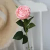 Flores decorativas Falsa Rose Flower Filial único Simulação Artificial Peony Birthday Decoration Home Party Decor Bouquet Silk Flore