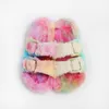 Slippers Winter Soft-soled Home Warm Ladies Slides Fashion Gradient Color Tie-dye Platform Buckle Parallel Bars Furry Women