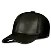 Casquettes de balle 2023 printemps hiver homme en cuir véritable Baseball mâle décontracté ceinture en peau de vache oreille chaude 5660 réglable Sprot vol chapeaux 230214