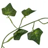 Dekorative Blumen 4x künstlicher Efeu gefälschte Laubblattpflanzen Girlande Gartendekoration 2m (Süßkartoffelblatt)