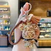 Luxury Creative Full Rhinestone Bear Keychain Fashion Animal Keyring for men Women Car Bag Pendant Key Chains Couple Gift