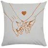 Oreiller Orange Série Saint Valentin Couple Couverture Canapé Voiture Et Siège De Bureau Décor À La Maison Chaise 45x45cm