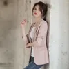 Women's Suits Women Chic Office Lady Striped Blazer Vintage Simple Slim Coat Fashion Notched Collar Long Sleeve Female Outerwear Stylish