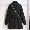 Frauen Wollmischungen Plus Größe Jacke Frauen 2023 Herbst Winter Mantel Weibliche Oberbekleidung Kurze Windjacke Langarm Tops Schwarz OvercoatsWome